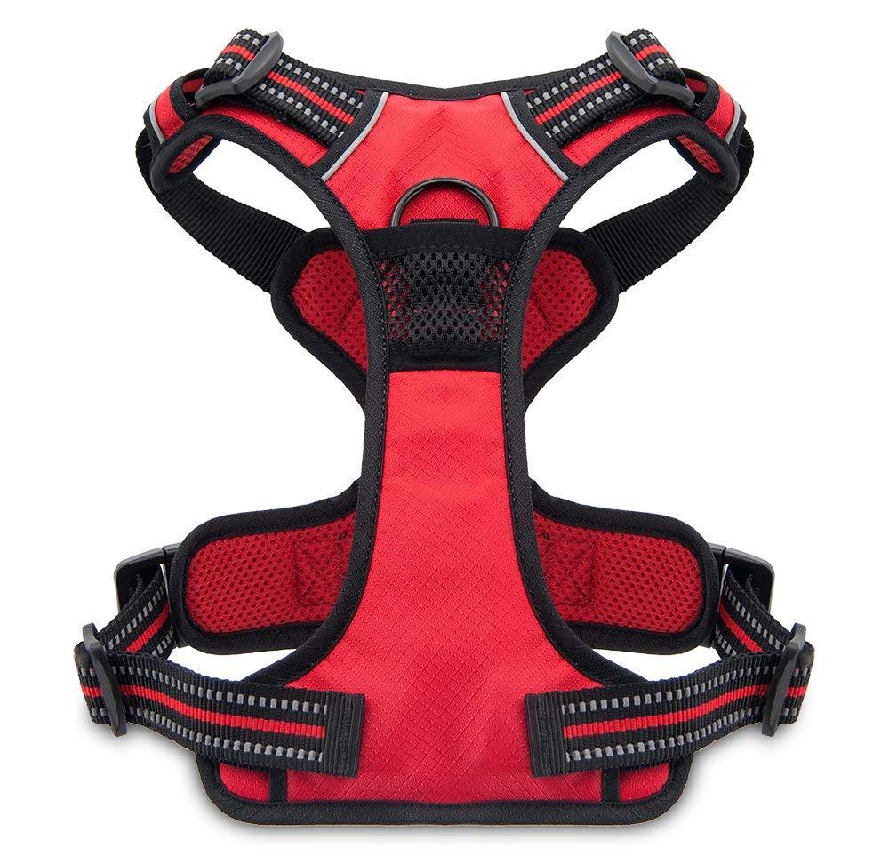 VOYAGER Dual-Attachment Dog Harness in Red - Back