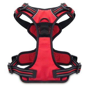 VOYAGER Dual-Attachment Dog Harness in Red - Back