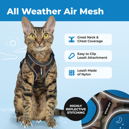 Voyager Escape Proof Cat Harness and Leash with Matching Trim