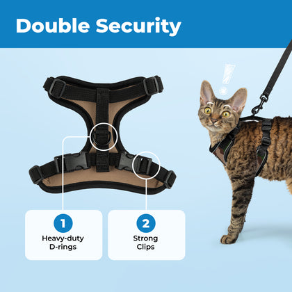 Voyager Escape Proof Cat Harness and Leash with Matching Trim