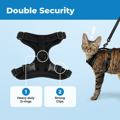 Voyager Escape Proof Cat Harness and Leash with Matching Trim