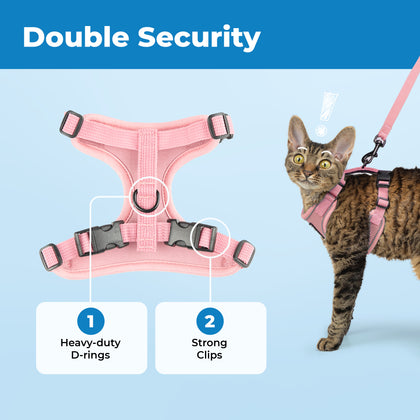Voyager Escape Proof Cat Harness and Leash with Matching Trim