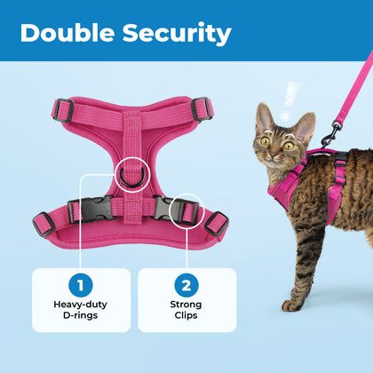 Voyager Escape Proof Cat Harness and Leash with Matching Trim