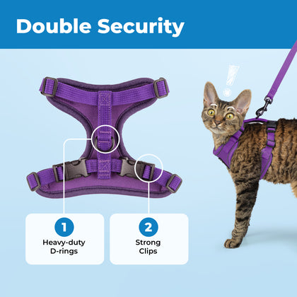 Voyager Escape Proof Cat Harness and Leash with Matching Trim