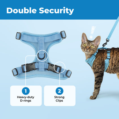 Voyager Escape Proof Cat Harness and Leash with Matching Trim