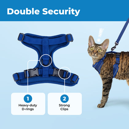 Voyager Escape Proof Cat Harness and Leash with Matching Trim