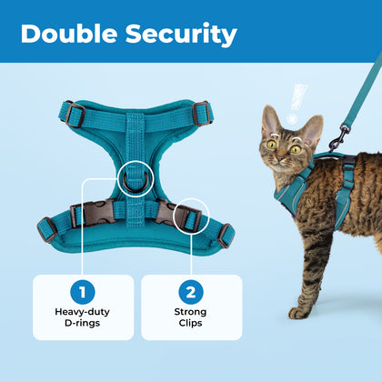Voyager Escape Proof Cat Harness and Leash with Matching Trim