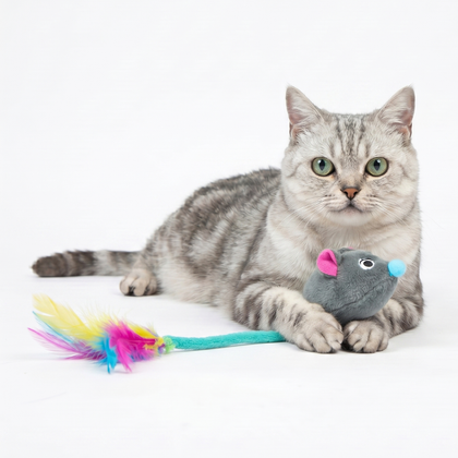 Catify Interactive Cat Toy with Catnip - Squeaking Mice