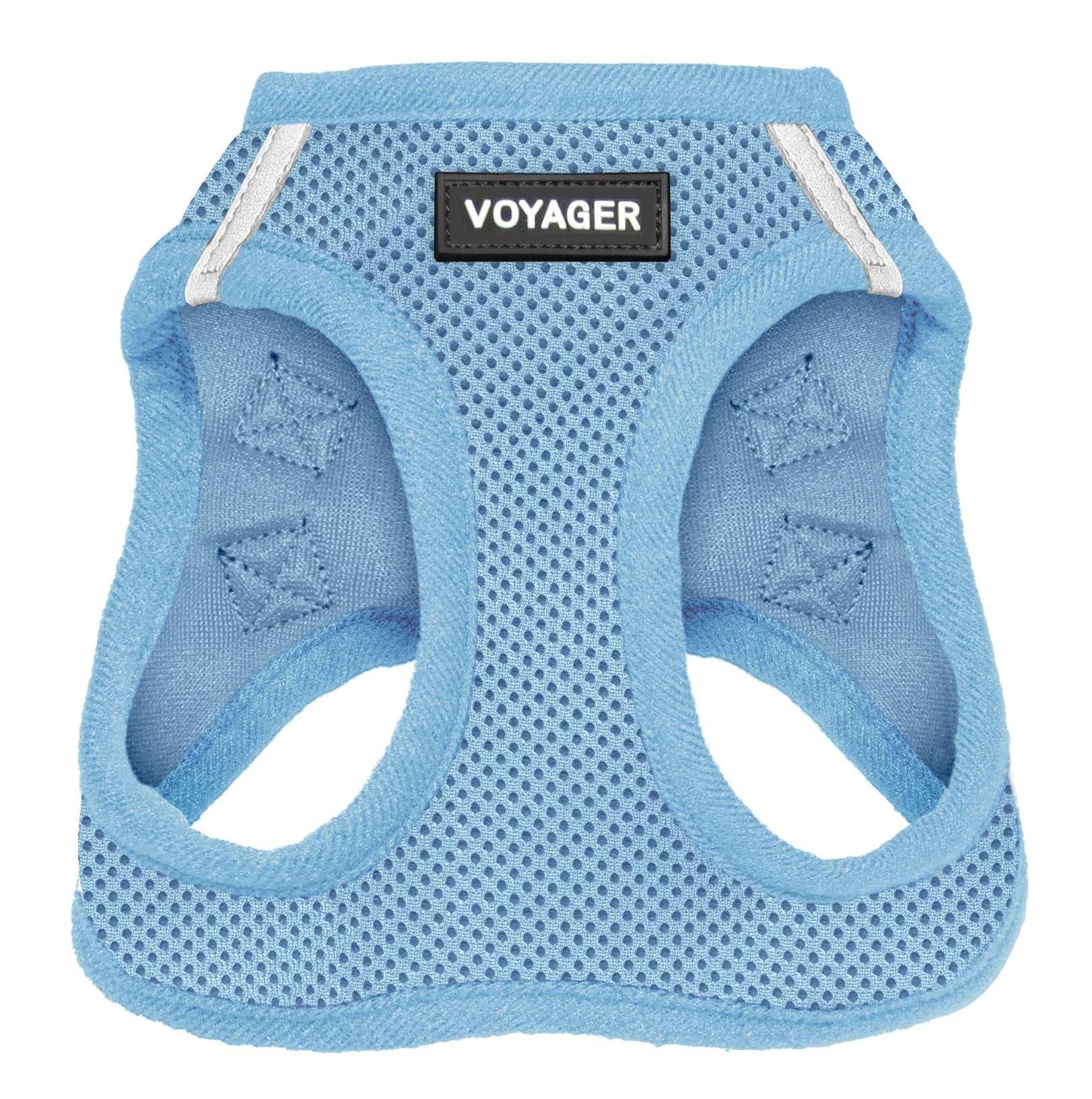 VOYAGER Step-In Air Pet Harness in Baby Blue with Matching Trim and Webbing - Front