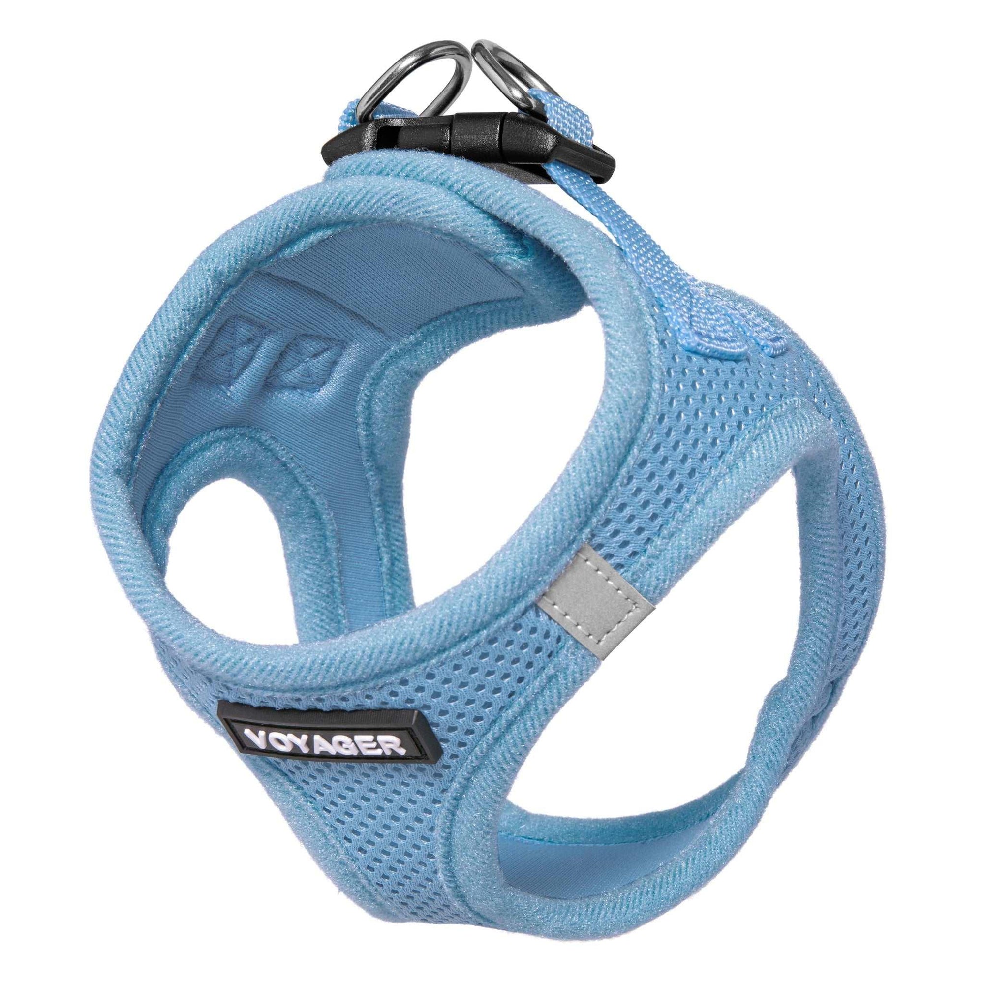VOYAGER Step-In Air Pet Harness in Baby Blue with Matching Trim and Webbing - Expanded