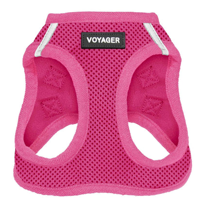 VOYAGER Step-In Air Pet Harness in Fuchsia with Matching Trim and Webbing - Front