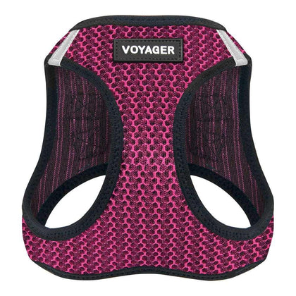 VOYAGER Two-Tone Step-In Air Pet Harness in Fuchsia - Front