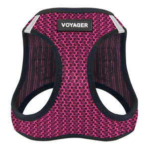 VOYAGER Two-Tone Step-In Air Pet Harness in Fuchsia - Front