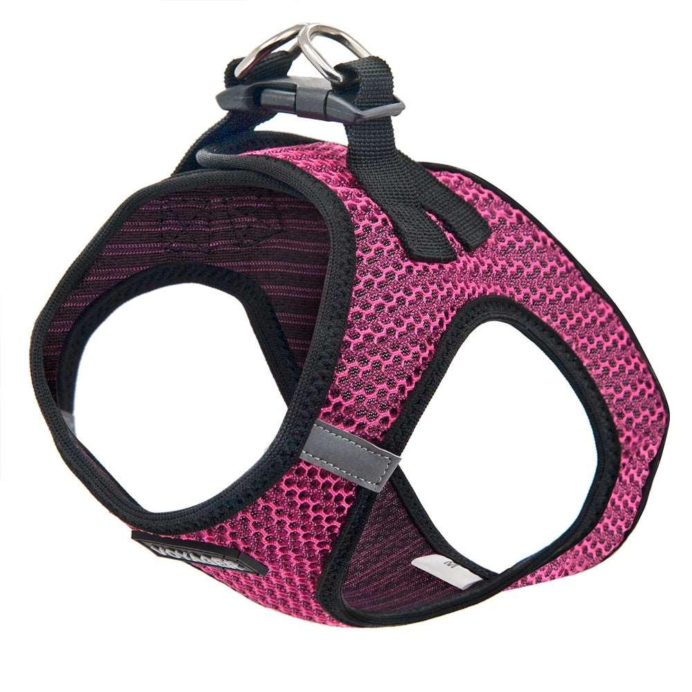VOYAGER Two-Tone Step-In Air Pet Harness in Fuchsia - Expanded