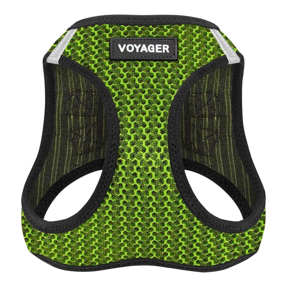 VOYAGER Two-Tone Step-In Air Pet Harness in Lime Green - Front