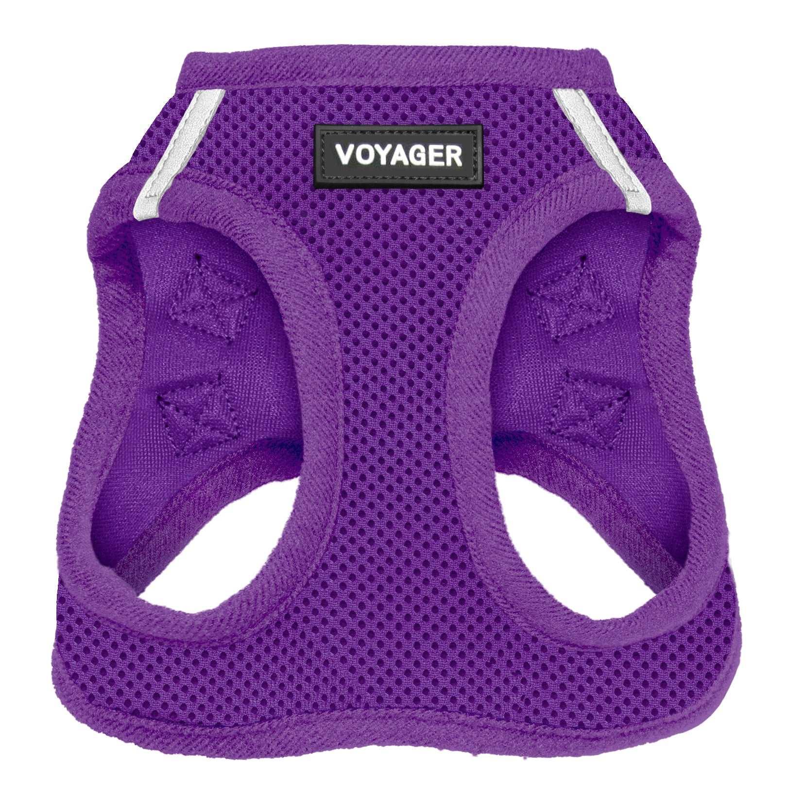 VOYAGER Step-In Air Pet Harness in Purple with Matching Trim and Webbing - Front