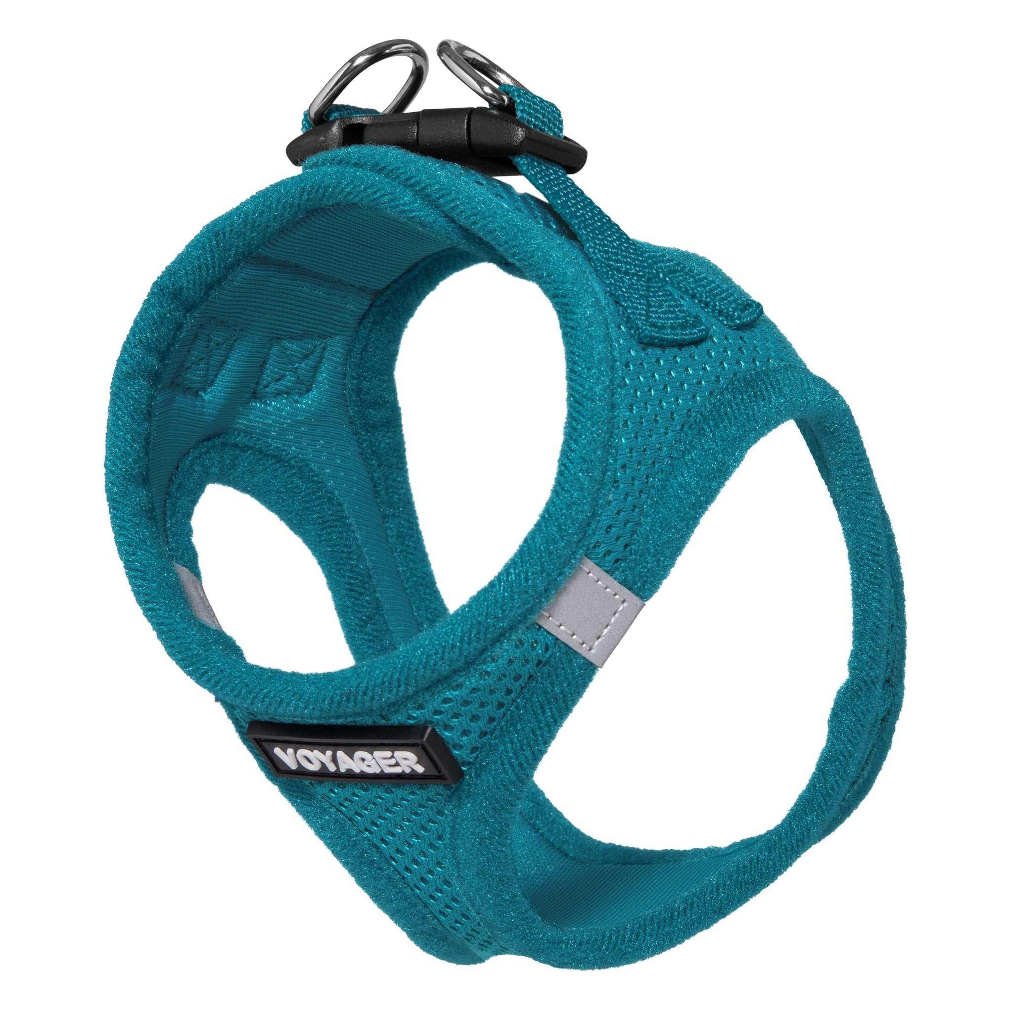 VOYAGER Step-In Air Pet Harness in Turquoise with Matching Trim and Webbing - Expanded