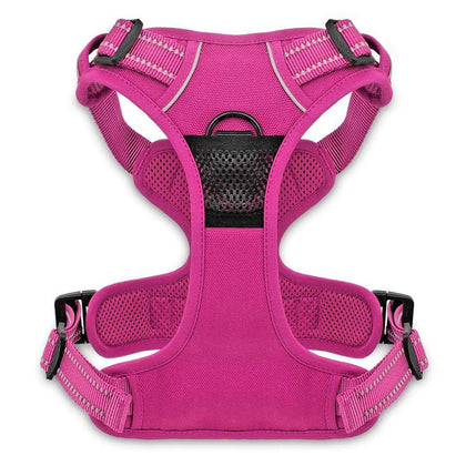 VOYAGER Dual-Attachment Dog Harness in fuchsia - back