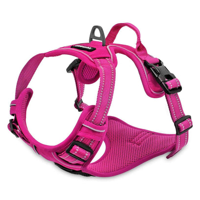VOYAGER Dual-Attachment Dog Harness in fuchsia - Expanded