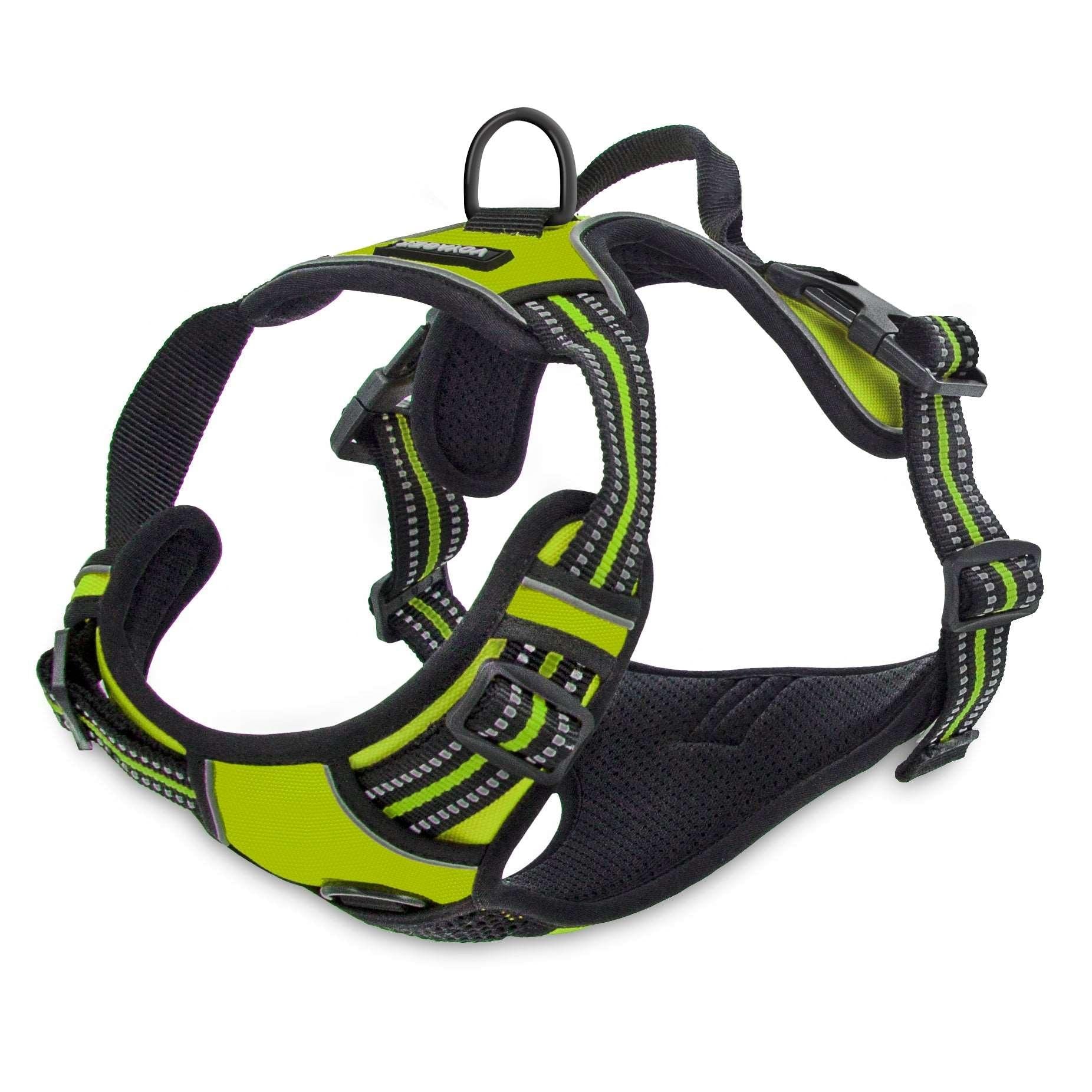 VOYAGER Dual-Attachment Dog Harness in Lime Green - Expanded