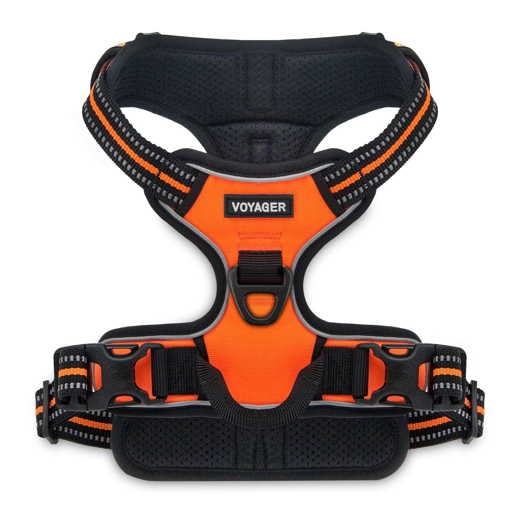 VOYAGER Dual-Attachment Dog Harness in Orange - Front