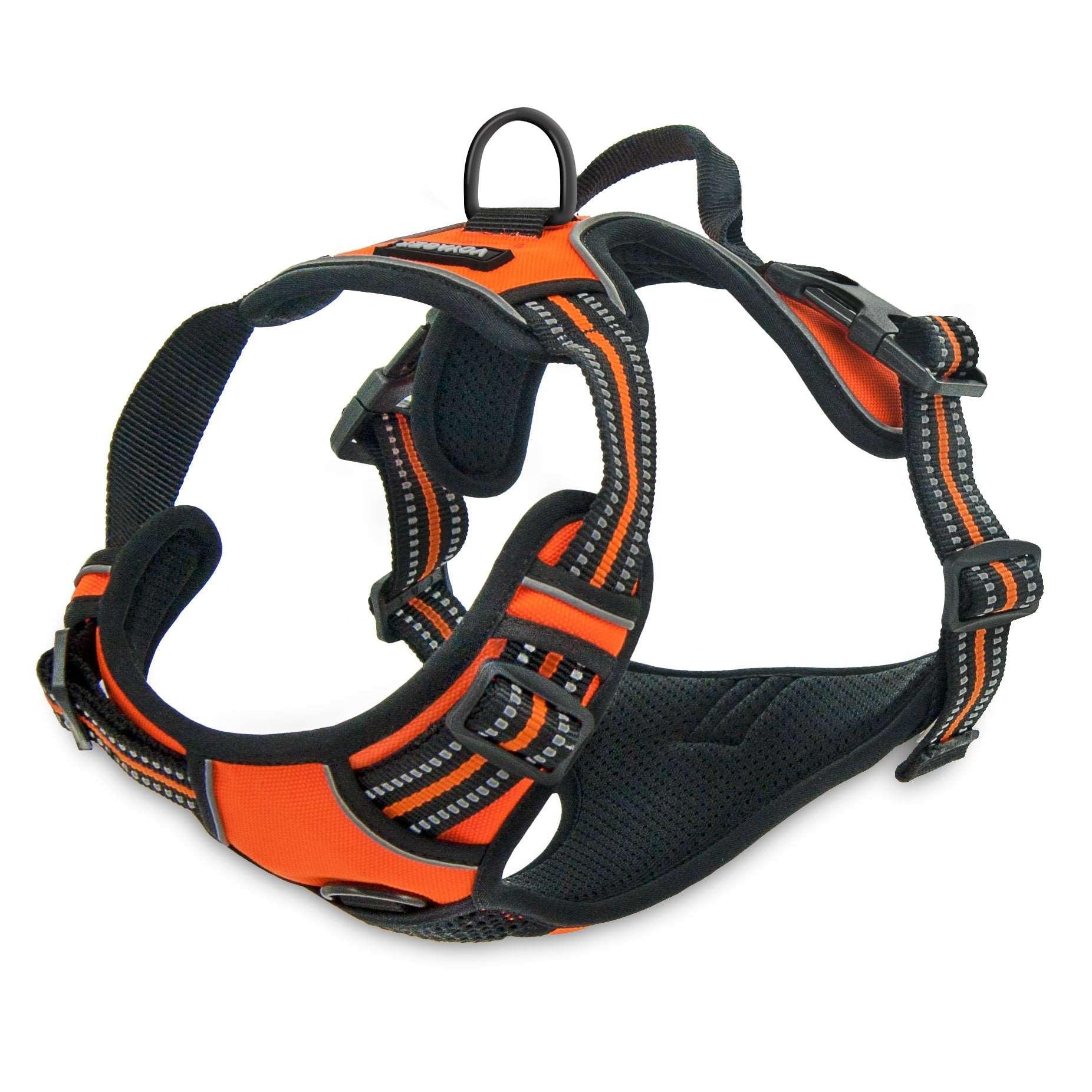 VOYAGER Dual-Attachment Dog Harness in Orange - Expanded