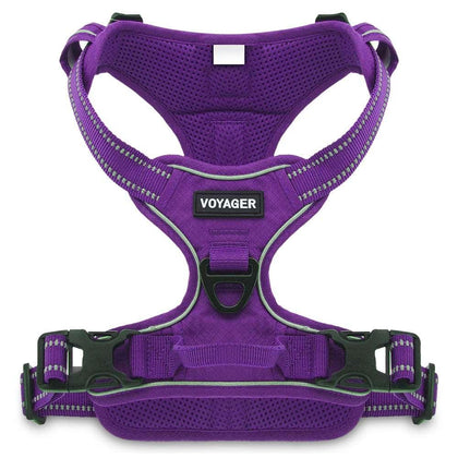 VOYAGER Dual-Attachment Dog Harness in Purple - Front
