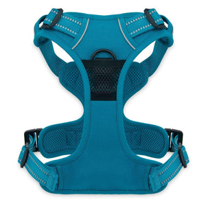 VOYAGER Dual-Attachment Dog Harness in turquoise - Back