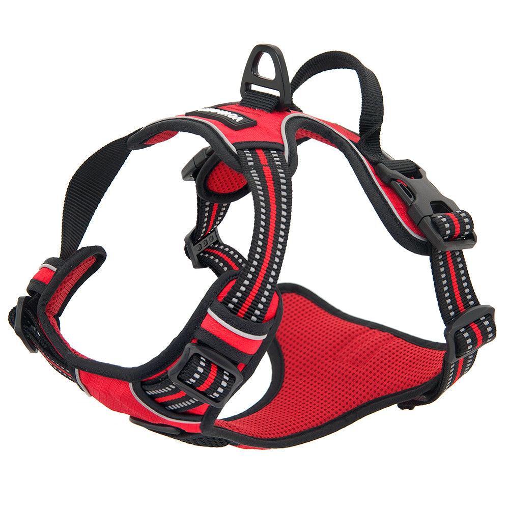 VOYAGER Dual-Attachment Dog Harness in Red - Expanded
