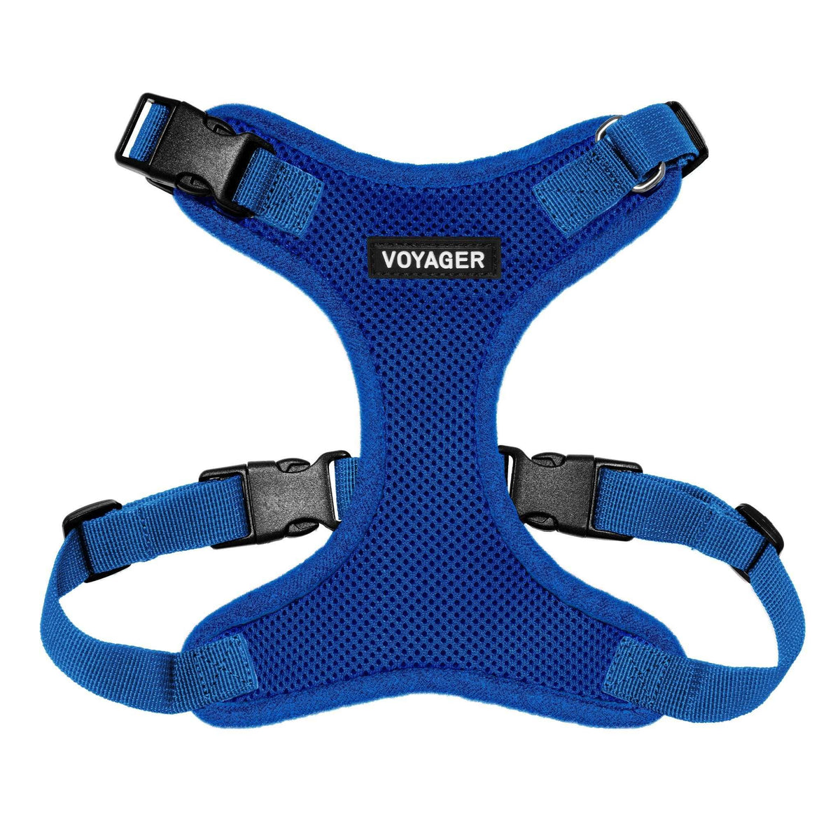 VOYAGER Step-In Lock Dog Harness in Royal Blue with Matching Trim and Webbing - Front