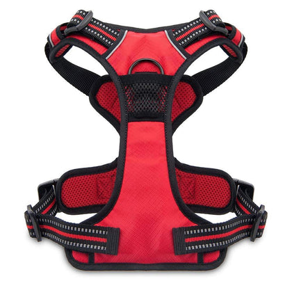 VOYAGER Dual-Attachment Dog Harness in Red - Back